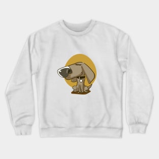 brown puppy sweet dog funny cartoon Crewneck Sweatshirt